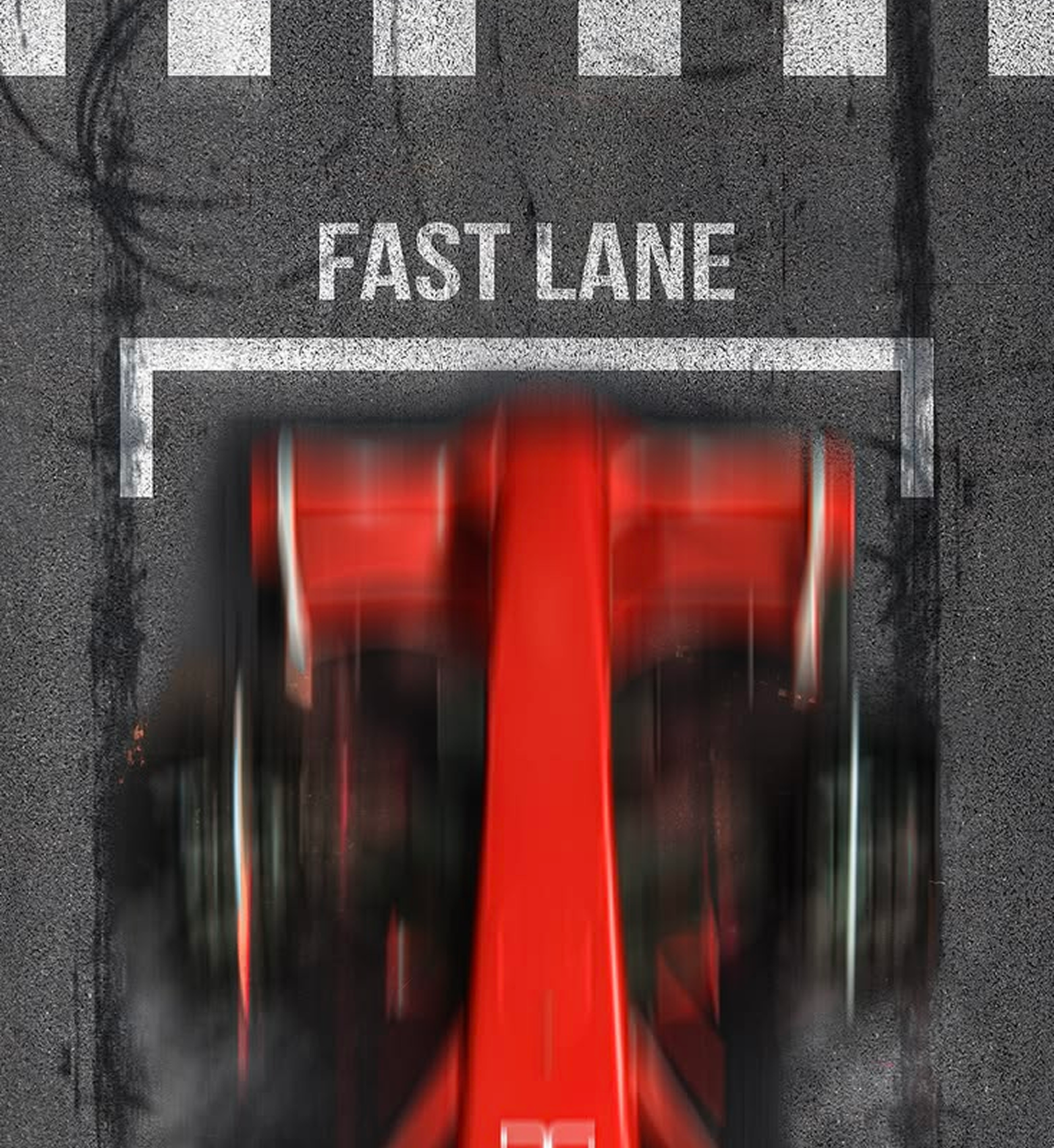 A red racing car in the fast lane