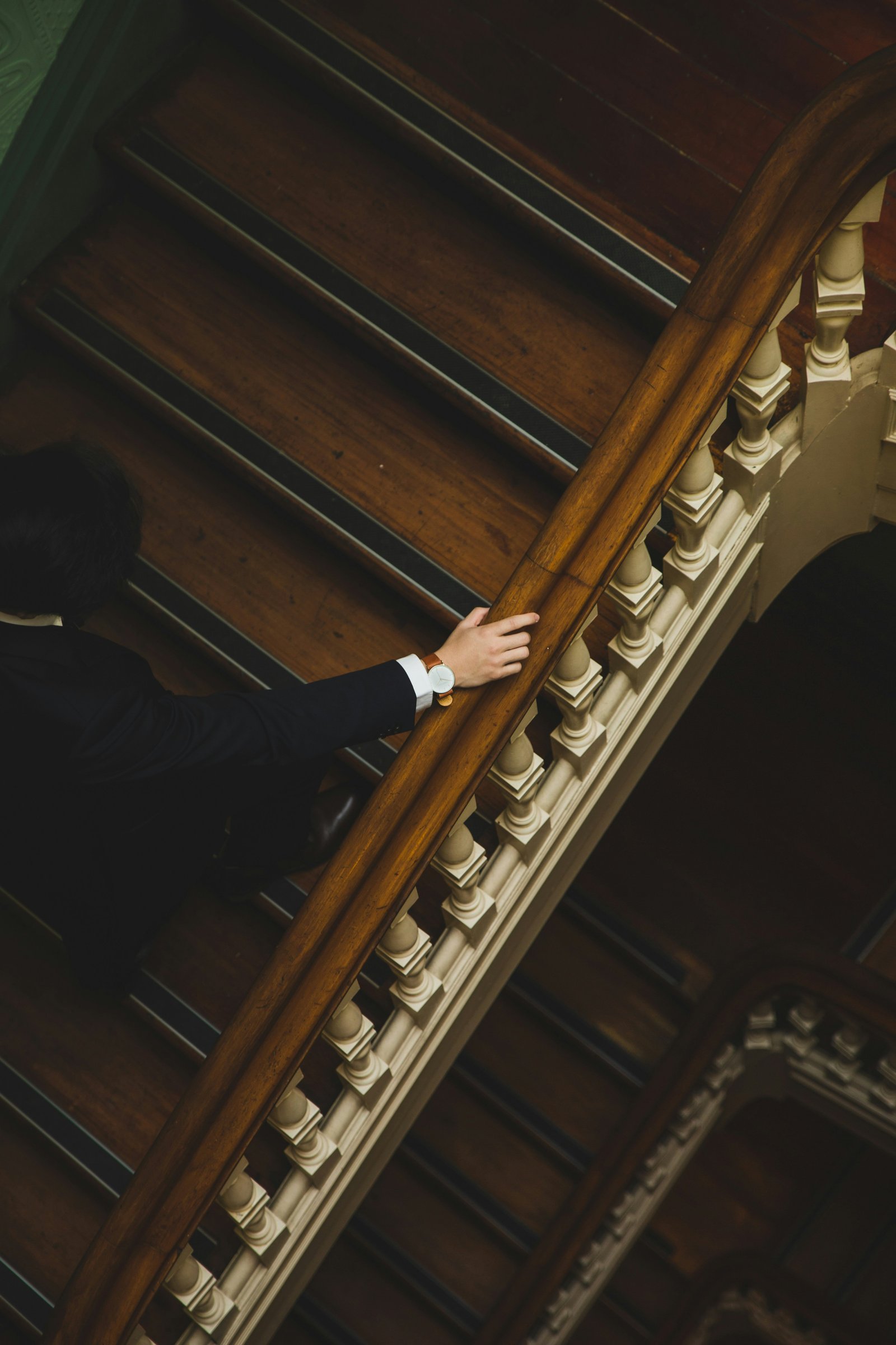 A refined interior staircase and guest experience